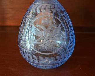 Vintage Faberge Style blue crystal egg~