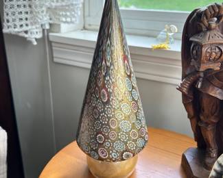 Murano glass 24K Gold Millefiori Christmas Tree~