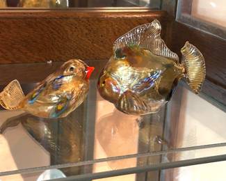 Murano glass bird & Fish ~
