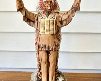 Chief Illini Porcelain Decanter, Old Commonwealth