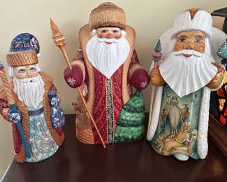 Russian wooden carved Santas~