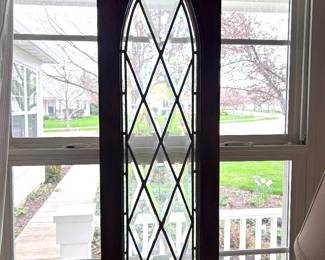 Pair of 2 wooden & glass windows ~