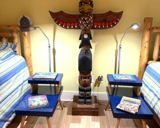 totem pole and step back end tables