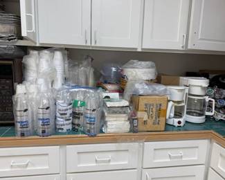 paper and plastic cups napkins and plates