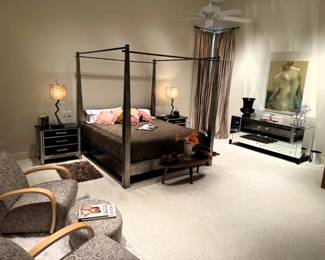 4 poster king bed with canopy rails