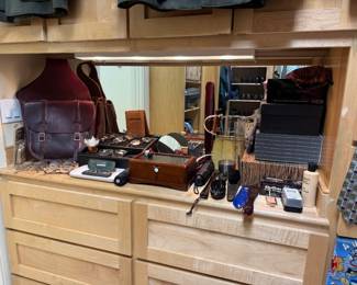 mens hankys, eyeglasses etc