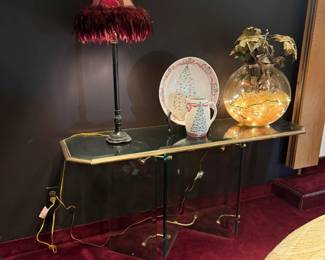 glass console table