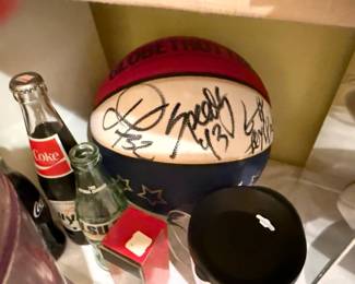 signed globe trotter basketball 