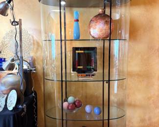 glass oval curio lighted