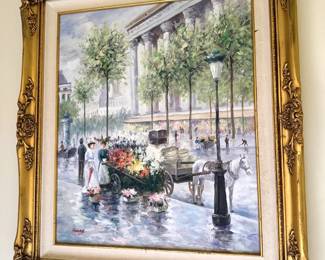 framed oil on canvas signed henry