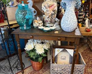 Beverage Container, Vases, Shells in Lamp Base