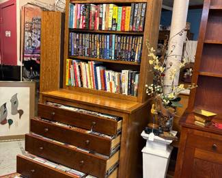 Handmade Bookcase with amazing drawers made to fit CD's and VHS's