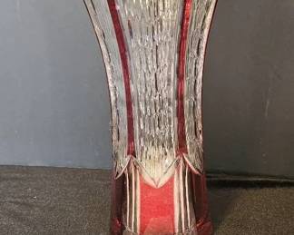 Ceasars Crystal Red Lead Crystal Vase