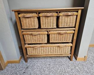 Wood  Wicker Dresser