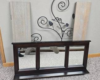 Wood Shelves  Metal Wall Decor