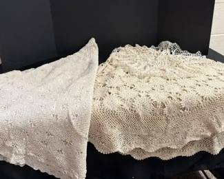 Hand Crocheted Table Cloths and Doily