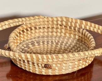 Sweet grass basket with knot design.