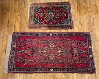2 Persian scatter rugs.