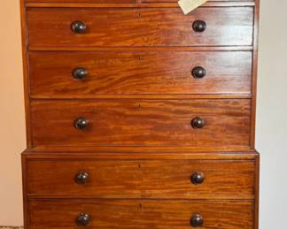 19th C. English mahogany chest on chest.