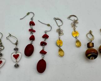 Beaded wire earrings.