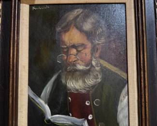 Signed German portrait painting.