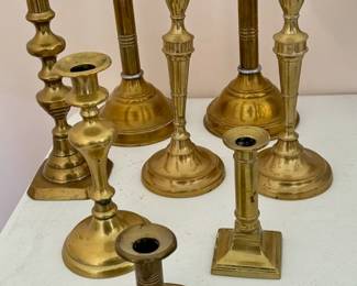 Vintage brass candlesticks.