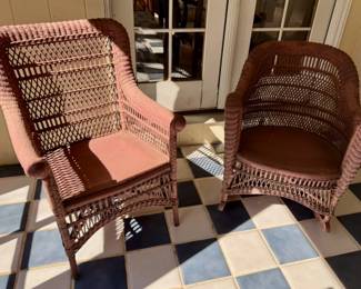 Vintage wicker chairs.