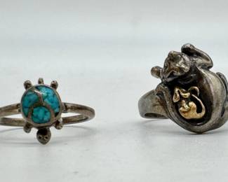 Sterling silver rings.