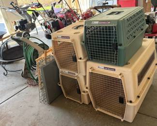 Dog crates.
