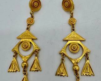 Ben Amun chandelier clip earrings.