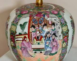 Mid -Century Macau famille rose ginger jar.