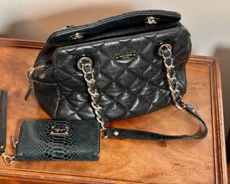 Kate Spade quilted handbag and Michael Kors wrist wallet.