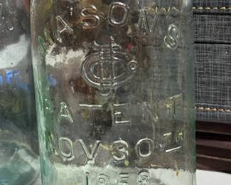 Vintage Mason glass jars.