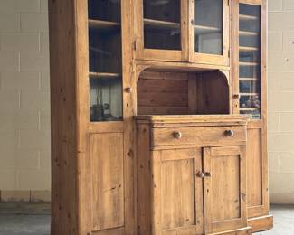 antique english pine housekeeper's cupboard