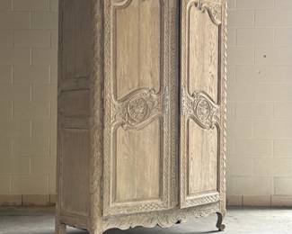 antique carved french oak armoire