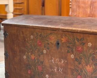 marriage chest with floral painting
