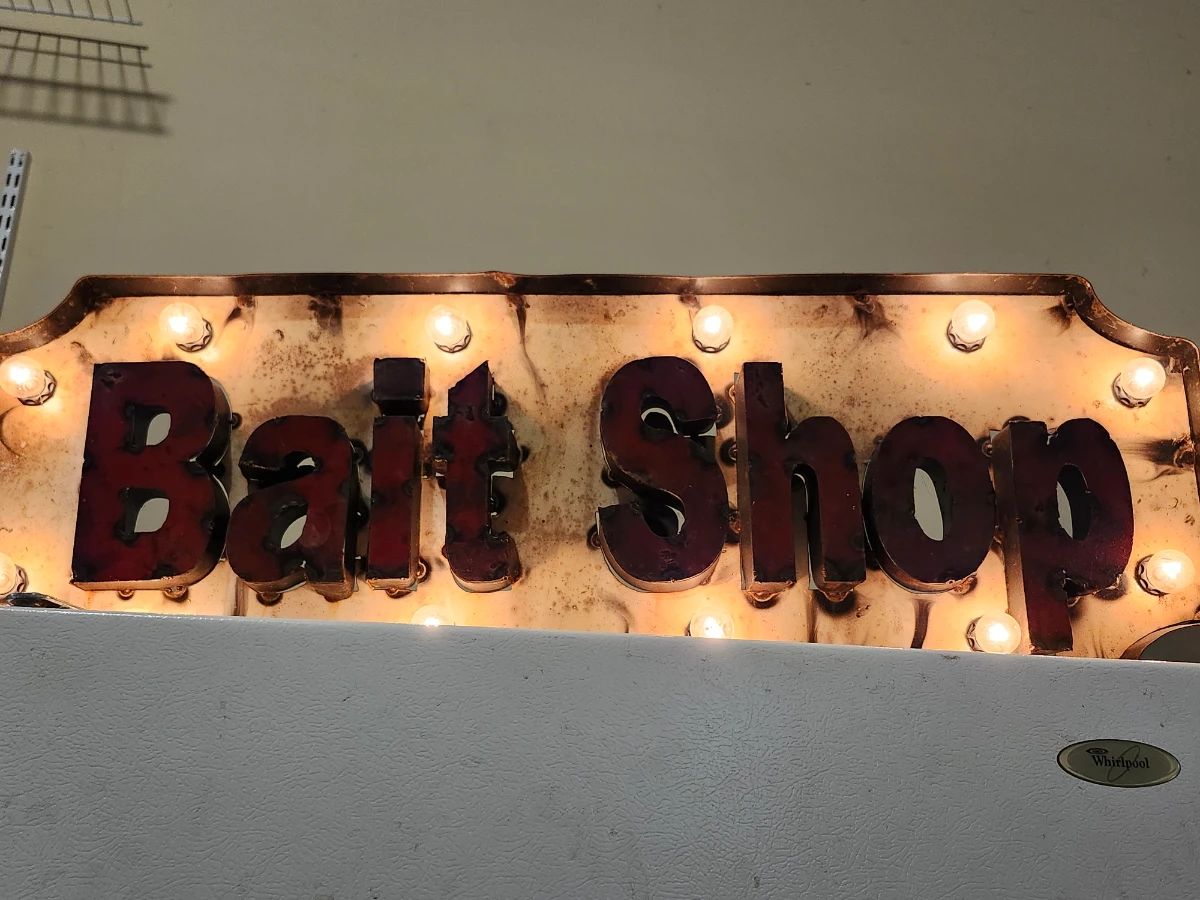 Lighted Bait Shop wall sign