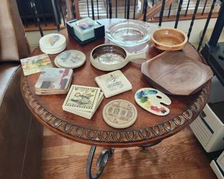 end table to match coffee table with assorted coasters