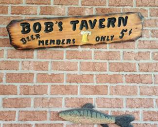 Porch sign and wall fish