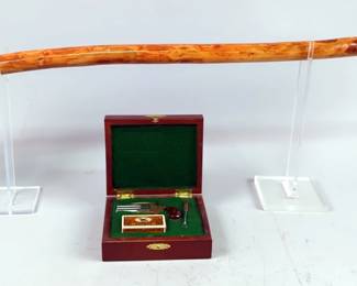  Estul, Inc Twist-2 .22 Short Over/Under Derringer Pistol SN# EK3019, Includes Cane With Cavity That The Gun Will Fit Into And Held In Place By A Leather Strap, With Cleaning Rod And Empty Ammo Box, In Wood Display Box 