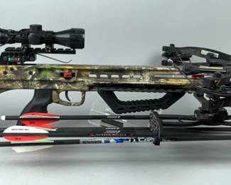 Killer Instinct Fierce 405 Crossbow, 405+ FPS Speed, Draw 210 lbs, String 37", Cable 20.25", Rubber Shock Absorbers, Scope, Quiver, 5 Carbon Crossbolts With Broadheads 