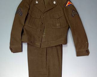 World War II Era Military Uniform With 7th Army And Sergeant Insignia, Size 34R, Includes Jacket And Trousers