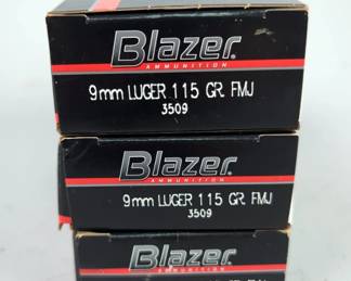 Blazer 9mm Luger Ammo, Approx 150 Rds, Local Pickup Only 