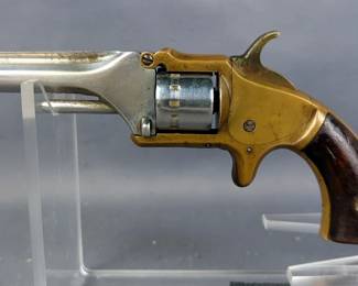 American Standard Tool Co .22 RF 7-Shot Tip Up Revolver SN# 32001, Owner Name Inscribed On Bottom Of Frame, SN# Is Under Grip, This Is An Antique Firearm