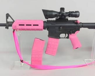 Spike's Tactical SL 15 R 5.56 Nato Rifle SN# SAR59296, Adjustable Stock, Vokul 2.5-10x40 Red/Green Scope, Red Dot Laser, 2 Total Mags, Nylon Sling, In Soft Case