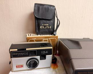Vintage Kodak Instamatic and Canon Elph cameras