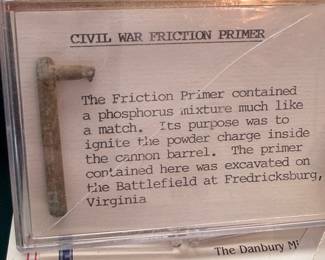 Civil War friction primer, excavated Fredericksburg VA battlefield