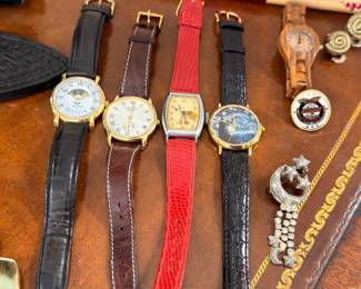 Collection of vintage wristwatches and jewelry