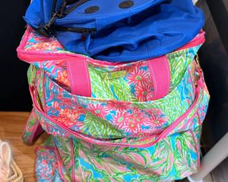 Lilly Pulitzer style floral duffel and cooler bags