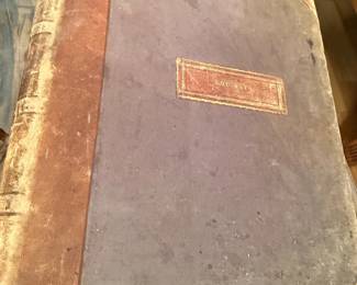 Large antique leather bound book